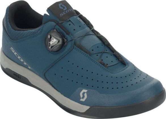 Велообувь неконтактная Scott Sport Volt Shoe, тёмно-бирюзовая Matte Blue/Black