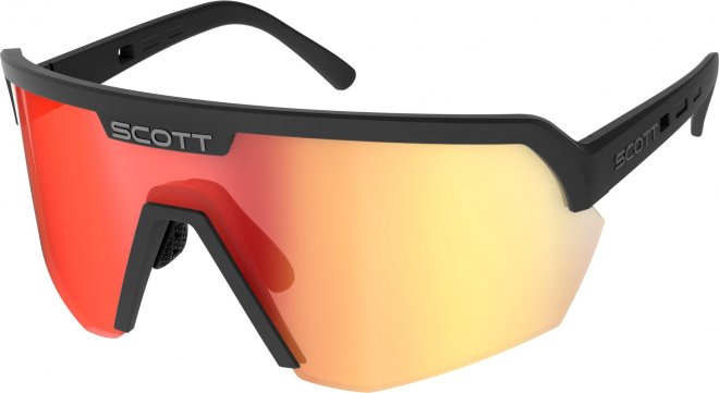Очки спортивные Scott Sport Shield Sunglasses, чёрные с красной линзой Black/Red Chrome