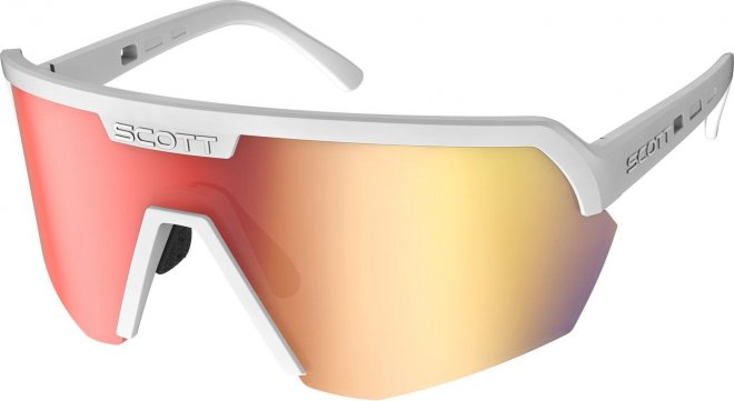 Очки спортивные Scott Sport Shield Sunglasses, белые с красной линзой Matte White/Red Chrome