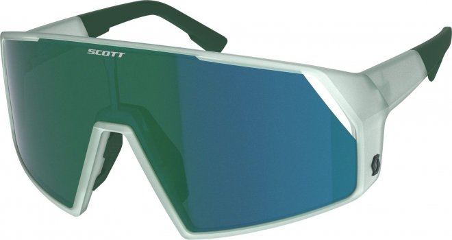 Очки спортивные Scott Pro Shield Sunglasses, бело-зелёные с зелёно-синей линзой Mineral Blue/Green Chrome