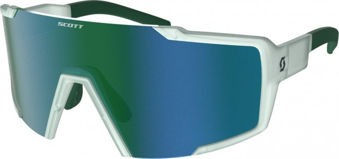 Очки спортивные Scott Shield Sunglasses, белая оправа с сине-зелёной линзой Mineral Blue/Green Chrome