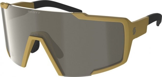 Очки спортивные Scott Shield Compact Sunglasses, золотисто-чёрные с серо-коричневатой линзой Gold/Bronze Chrome