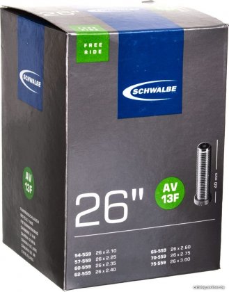 Камера Schwalbe AV 13F 26x2.1/3.0, Freeride, ниппель 40 мм Schrader (Auto)