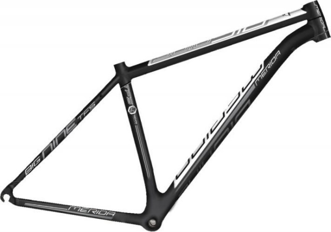 Рама велосипеда Merida Big.Nine TFS XT Edition, чёрно-бело-серебристая
