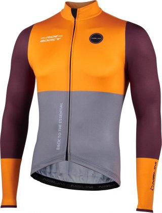 Веломайка с длинными рукавами Nalini Warm Fit Jersey, серо-оранжево-пурпурная 4100