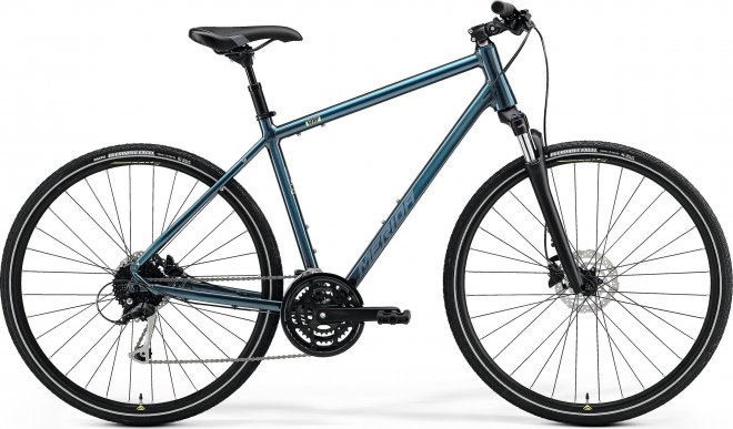 Велосипед Merida Crossway 100 (2021) Teal Blue/Silver/Blue/Lime