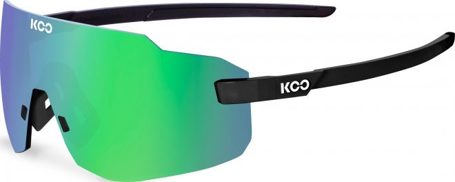 Очки спортивные Koo Supernova, чёрные с зелёно-синей линзой Matte Black/Green
