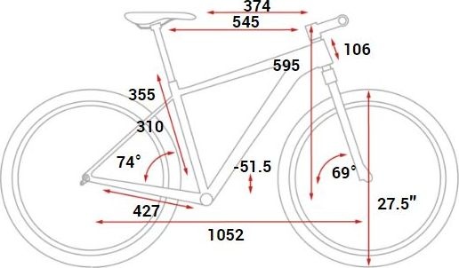 Геометрия рамы Cube Acid Eagle 27.5