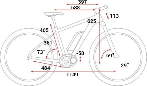 Геометрия рамы Cube Nutrail Hybrid 500