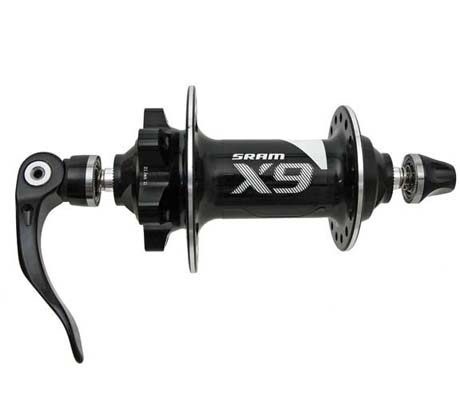 Втулка передняя SRAM MTB X9, под дисковый тормоз 6-bolt Disc, отверстий под спицы 32H, ширина 100 мм, эксцентрик QR 9 мм, чёрная