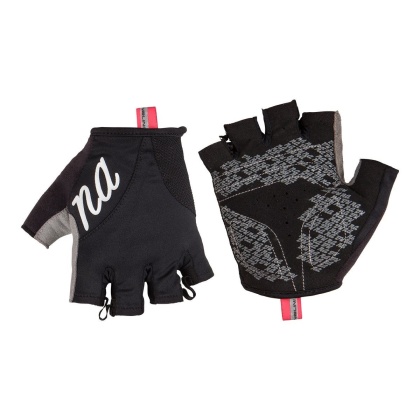 Перчатки с короткими пальцами женские Nalini Pink Gloves, чёрно-серые
