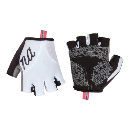 Перчатки с короткими пальцами женские Nalini Pink Gloves, бело-чёрно-серые