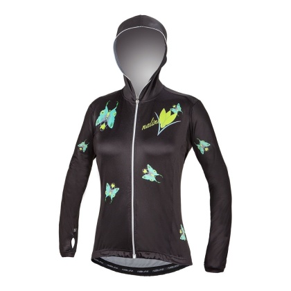 Веломайка с длинным рукавом женская Nalini Butterfly Sweat, чёрная 4000