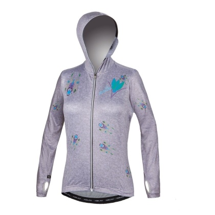 Веломайка с длинным рукавом женская Nalini Butterfly Sweat, серая 4099