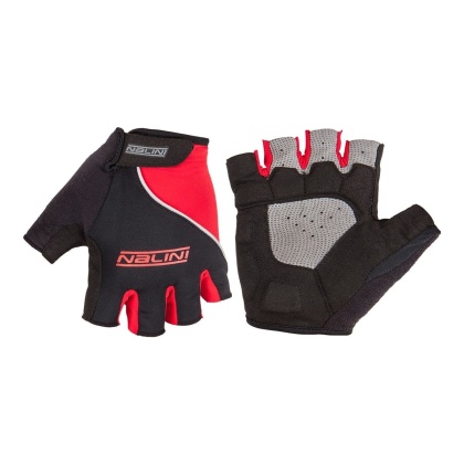 Перчатки с короткими пальцами Nalini Gloves, чёрно-красные