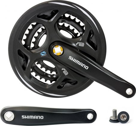 Система под квадрат Shimano Altus FC-M311, длина шатунов 170 мм, набор звёзд 48-38-28T, с защитой цепи, чёрная Black