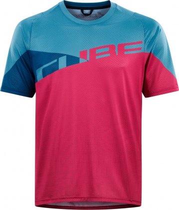 Джерси с коротким рукавом Cube Edge Round Neck Jersey S/S, розово-синее Pink/Blue