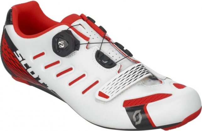 Велотуфли Scott Road Team BOA Shoe, бело-красные Glossy White/Neon Red