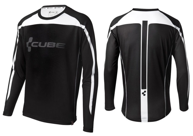 Джерси Cube Freeride Jersey Long Sleeves, чёрно-белое