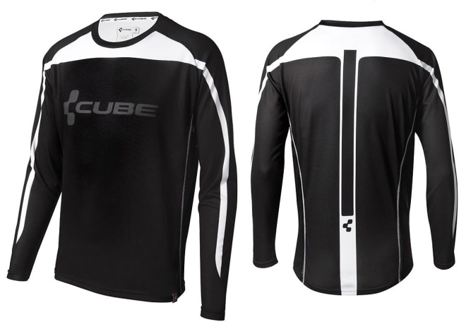 Джерси Cube Freeride Jersey Long Sleeves, чёрно-белое