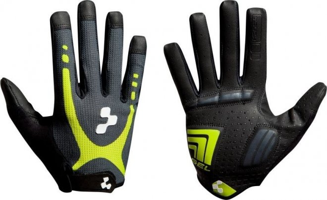 Перчатки с длинными пальцами Cube Gloves Natural Fit Touch Long Fingers Black/Lime