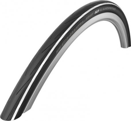 Покрышка Schwalbe Lugano 700x23C (23-622), Wired, Silica, Active, с белой полосой White