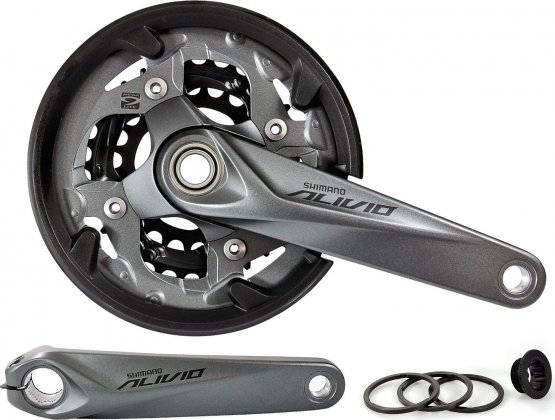 Система с интегрированным валом Shimano Alivio FC-M4050, длина шатунов 170 мм, с защитой