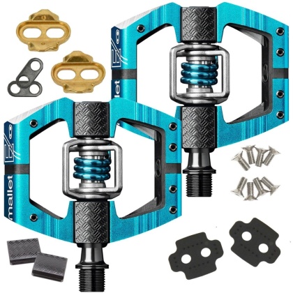 Педали контактные Crankbrothers Mallet E, голубые Light Blue