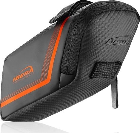 Сумка подседельная Ibera Strap-on SeatPak 16 Medium, с оранжевыми элементами Orange