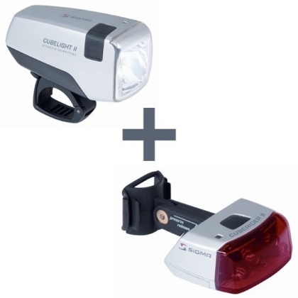 Комплект передней фары и заднего фонаря Sigma Sport Cube II Light Set Int