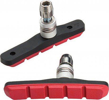 Тормозные колодки для ободного V-brake Jagwire Mountain Sport Brake Pads 908T, красные Red