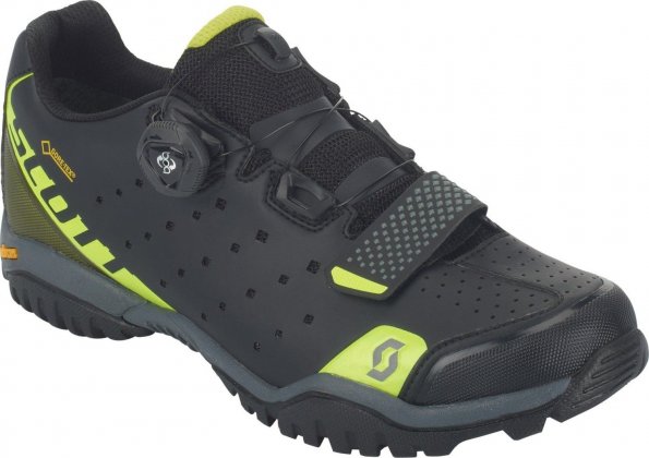 Велообувь неконтактная Scott Sports Trail Evo Gore-Tex, чёрно-жёлтая Caviar Black/Sulphur Yellow