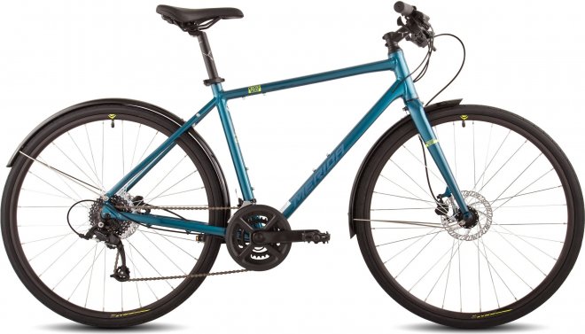 Велосипед Merida Crossway Urban 50 (2023) Teal Blue/Silver/Blue/Lime
