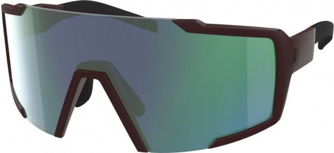 Очки спортивные Scott Shield Sunglasses, коричнево-зелёные Maroon Red/Green Chrome