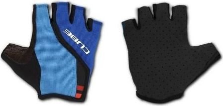 Перчатки детские с короткими пальцами Cube Gloves Junior Performance Short Finger, сине-чёрные Team Line