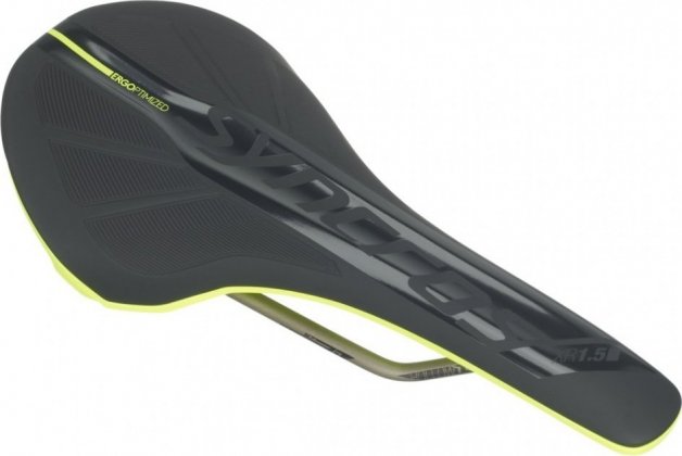 Седло Syncros XR 1.5 Narrow, чёрное с лаймовыми элементами Black/Neon Yellow