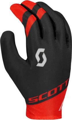 Перчатки с длинными пальцами Scott RC Team LF, чёрно-красные Black/Fiery Red