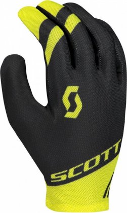 Перчатки с длинными пальцами Scott RC Team LF, чёрно-жёлтые Black/Sulphur Yellow