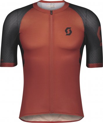 Веломайка с короткими рукавами Scott RC Premium Climber S/SL Men's Shirt, красно-чёрная Rust Red/Black