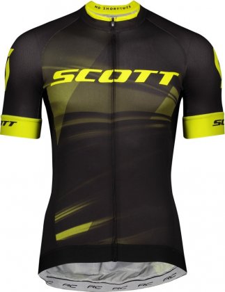 Веломайка с короткими рукавами Scott RC Pro, чёрно-жёлтая Black/Sulphur Yellow