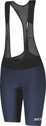 Велотрусы с лямками женские Scott RC Premium ++++ Women's Bibshorts, синие Midnight Blue/Glace Blue