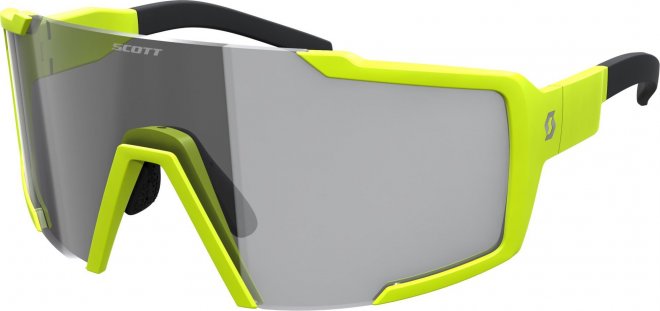 Очки спортивные Scott Shield Light Sensitive Sunglasses, жёлтые с серой линзой Matte Yellow/Grey Light Sensitive