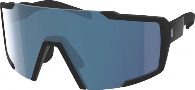 Очки спортивные Scott Shield Sunglasses, чёрно-синие Matte Black/Blue Chrome Enhancer