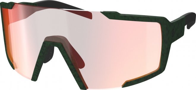 Очки спортивные Scott Shield Sunglasses, зелёно-красные Iris Green/Red Chrome Enhancer