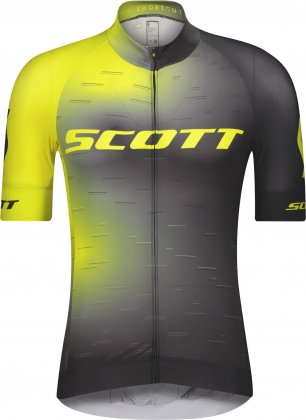Веломайка с короткими рукавами Scott RC Pro S/SL Men's Shirt, чёрно-жёлтая Sulphur Yellow/Black