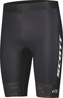 Велотрусы без лямок Scott RC Pro +++ Men's Shorts, чёрные с белыми надписями Black/White