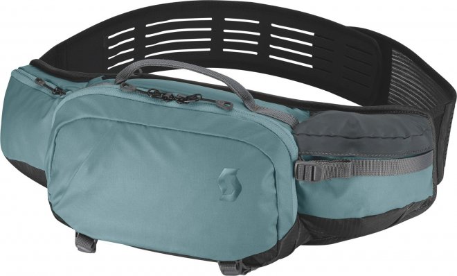 Сумка поясная Scott Trail Hipbelt FR' 5, бирюзовая Dark Grey/Northern Mint Green