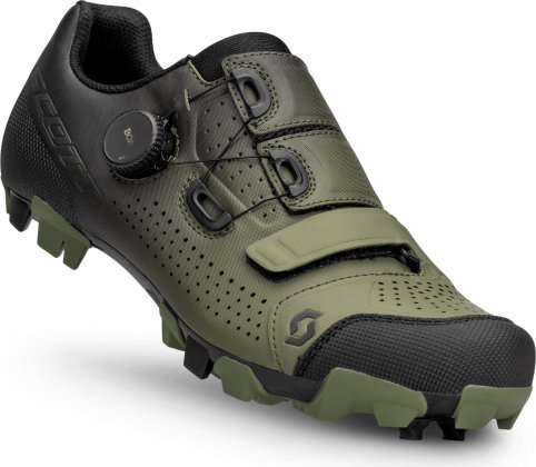 Велообувь Scott MTB Team BOA Shoe, зелёно-чёрная Black/Fir Green