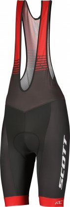 Велотрусы с лямками Scott RC Team ++, серо-красные Dark Grey/Fiery Red