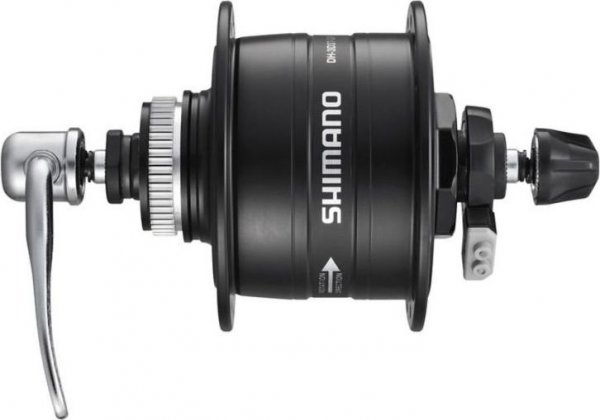 Динамо втулка передняя Shimano DH-3D37-QR, отверстий под спицы 32H, чёрная Black